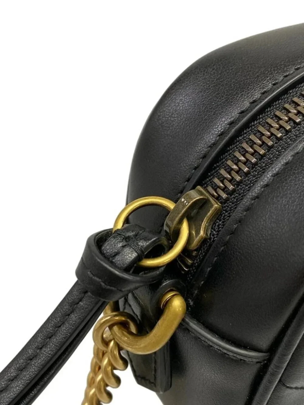 GUCCI GG Marmont Quilting Mini Bag 448065 Black Leather Shoulder Bag